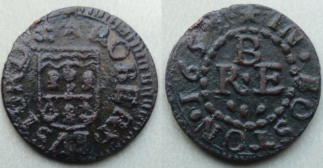 Boston, Robert Bustord 1657 farthing N----